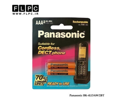 باتری نیم قلمی شارژ پاناسونیک مدل BK-4LDAW/2BT بسته 2 عددی