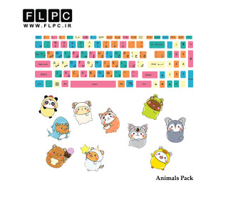 لیبل فانتزی طرح کیبورد راتیانا مدل animals-pack-01 به همراه استیکرهای تزئینی-حروف فارسی