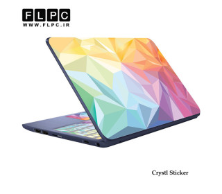 استیکر لپ تاپ طرح کریستال مدل CR-YSTL به همراه برچسب حروف فارسی