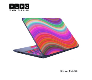 استیکر لپ تاپ طرح رنگارنگ به همراه برچسب حروف فارسی