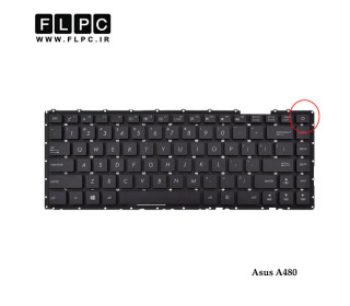 کیبورد لپ تاپ ایسوس Asus A480 مشکی-بدون فریم-اینتر کوچک-با دکمه پاور