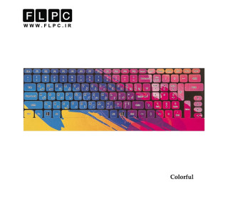 لیبل فانتزی کیبورد طرح رنگی با حروف فارسی