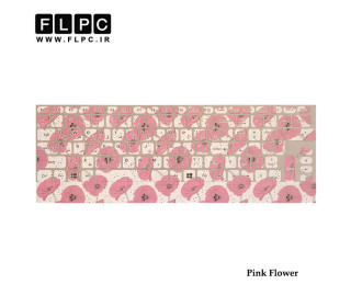 لیبل فانتزی کیبورد طرح گل صورتی با حروف فارسی