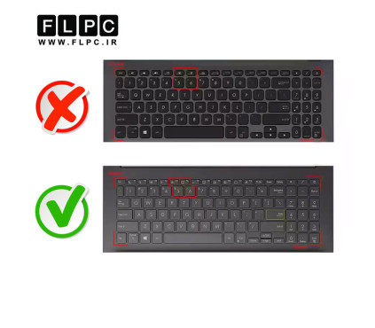 کیبورد لپ تاپ ایسوس Asus K513 مشکی-اینترکوچک-بدون فریم-با دکمه پاور