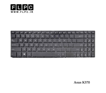 کیبورد لپ تاپ ایسوس Asus K570 مشکی- اینترکوچک- بدون فریم- فلت بلند- با دکمه پاور