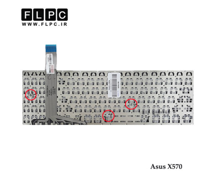 کیبورد لپ تاپ ایسوس Asus X570 مشکی- اینترکوچک- بدون فریم- فلت بلند- با دکمه پاور
