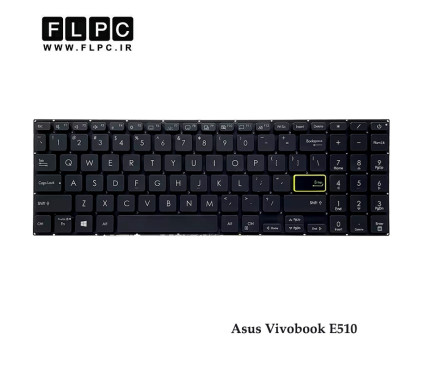 کیبورد لپ تاپ ایسوس Asus Vivobook E510 مشکی- اینترکوچک- بدون فریم- با دکمه پاور
