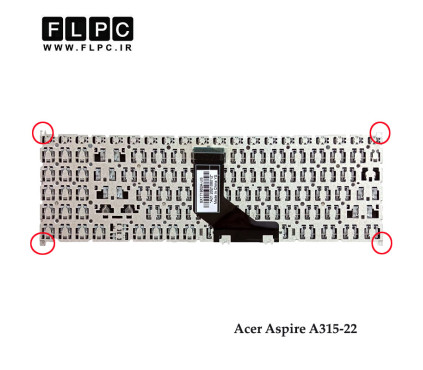 کیبورد لپ تاپ ایسر Acer Aspire A315-22 مشکی- فلت کج با دکمه پاور- اینترکوچک- بدون فریم