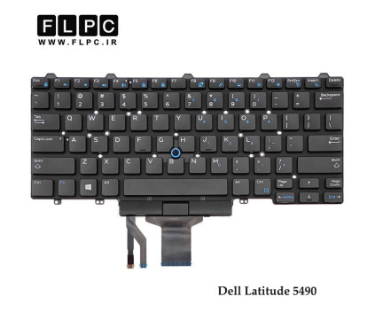 کیبورد لپ تاپ دل Dell Latitude 5490 مشکی- با موس- اینترکوچک- بدون فریم