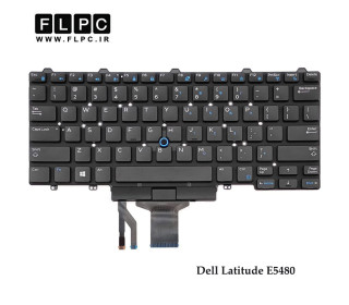 کیبورد لپ تاپ دل Dell Latitude E5480 مشکی- با موس- اینترکوچک- بدون فریم