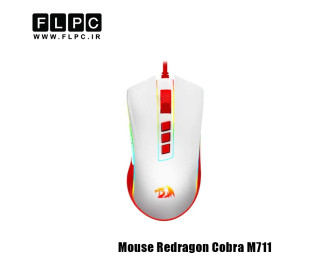 ماوس با سیم ردراگون مدل Redragon Cobra M711 سفید/قرمز