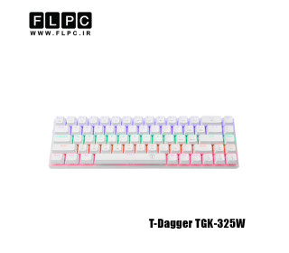 کیبورد با سیم گیمینگ مکانیکال تی دگر مدل T-Dagger Viator TGK-325W سفید