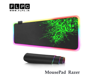 ماوس پد گیمینگ طرح ریزر RGB سایز 30*80 سانتی متر