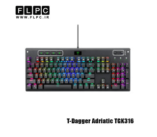 کیبورد با سیم مکانیکال گیمینگ تی دگر مدل T-Dagger Adriatic TGK316 مشکی