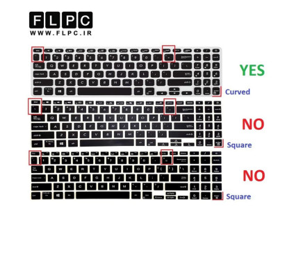 کیبورد لپ تاپ ایسوس Asus X509 مشکی- اینترکوچک- بدون فریم- با دکمه پاور