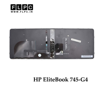 کیبورد لپ تاپ اچ پی HP EliteBook 745-G4 اینترکوچک- با فریم و بک لایت- مشکی با فریم نقره ای