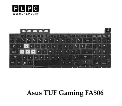 کیبورد لپ تاپ ایسوس Asus TUF Gaming FA506 مشکی- اینترکوچک- بابک لایت- بدون فریم با دکمه پاور
