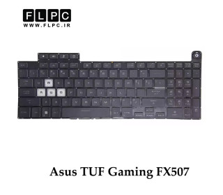 کیبورد لپ تاپ ایسوس Asus TUF Gaming FX507 مشکی- اینترکوچک- بابک لایت- بدون فریم با دکمه پاور