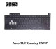 کیبورد لپ تاپ ایسوس Asus TUF Gaming FX707 مشکی- اینترکوچک- بابک لایت- بدون فریم با دکمه پاور