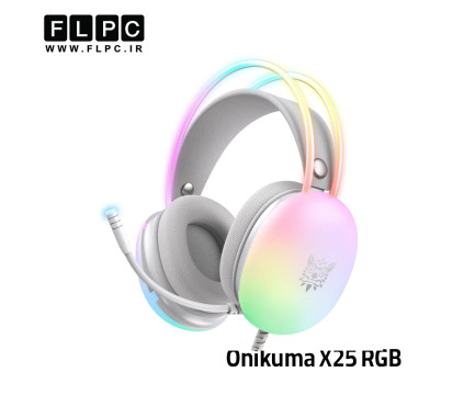 هدست گیمینگ اونیکوما مدل Onikuma X25 RGB سفید