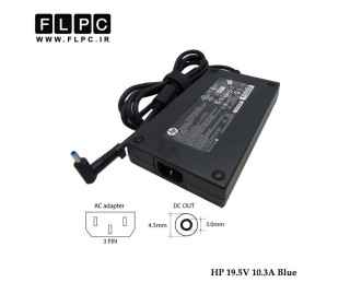 آداپتور لپ تاپ اچ پی HP 19.5V 10.3A Org Plus _4.5*3.0 سرفیش آبی - کابل PC