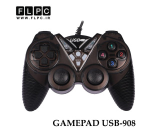 دسته بازی سيم دار تک شوک حرفه ای مدل USB-908