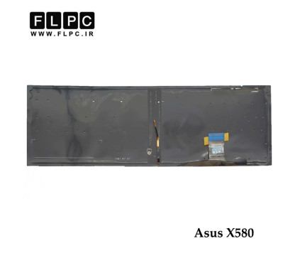 کیبورد لپ تاپ ایسوس Asus X580 مشکی- اینترکوچک- بدون فریم- با دکمه پاور و بک لایت
