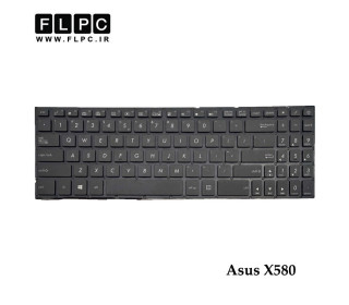 کیبورد لپ تاپ ایسوس Asus X580 مشکی- اینترکوچک- بدون فریم- با دکمه پاور و بک لایت