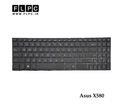 کیبورد لپ تاپ ایسوس Asus X580 مشکی- اینترکوچک- بدون فریم- با دکمه پاور و بک لایت