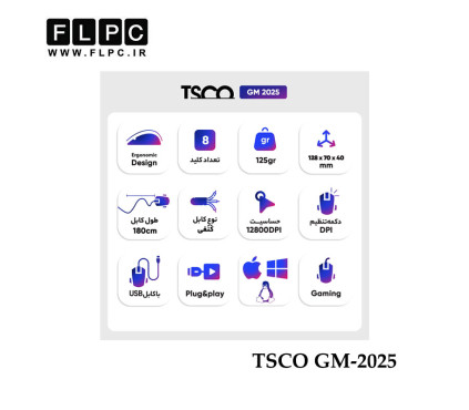 موس سیمی گیمینگ تسکو مدل TSCO GM-2025