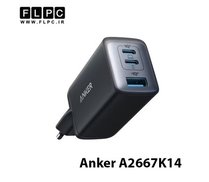 آداپتور دیواری 65W مدل Anker A2667K14 با ۳ پورت USB Type-C