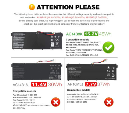 باتری لپ تاپ ایسر Acer Aspire R3-131 _2200mAh